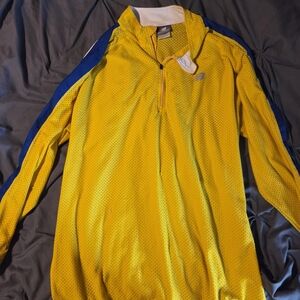 New Balance Yellow & Blue Mesh Quarter-Zip Pullover